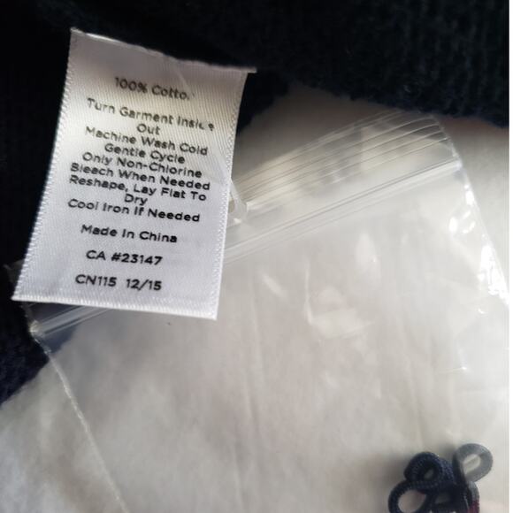 Talbots Blue Open Front Cardigan Sweater Red White Stripe Trim | SZ 3X | NWT - Picture 10 of 11